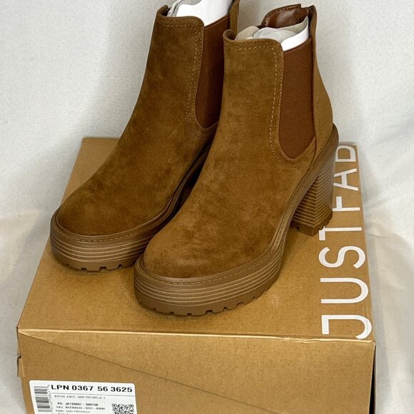 Justfab Booties, Kinley in Dark Portabella Size 9 - Picture 1 of 8